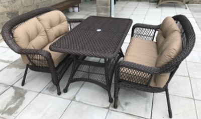 Комплект плетеной мебели Afina T130Br/LV520-1 Brown/Beige 4Pcs сталь, искусственный ротанг коричневый, бежевый Фото 3