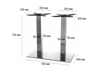 Подстолье хромированное двойное-thumbs-Фото3