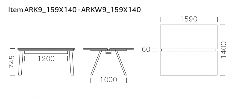 Стол ламинированный с каналом для протяжки проводов Arki-Table Desk