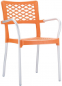 Кресло пластиковое Siesta Contract Bella алюминий, полипропилен оранжевый Фото 1