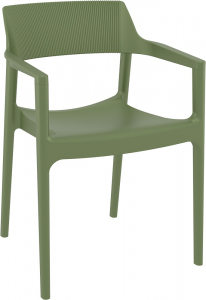 Кресло пластиковое Siesta Contract Tulum стеклопластик, полипропилен оливковый Фото 1