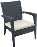 Кресло пластиковое плетеное с подушкой Miami Lounge Armchair