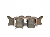 Комплект плетеной мебели 4SIS Арбаро С тик, алюминий, искусственный ротанг, ткань соломенный, натуральный Фото 2