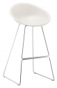 Кресло барное с обивкой PEDRALI Gliss сталь, технополимер, натуральная кожа белый Фото 1
