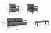 Комплект металлической лаунж мебели Garden Relax Presley алюминий, ткань, стекло угольный Фото 2