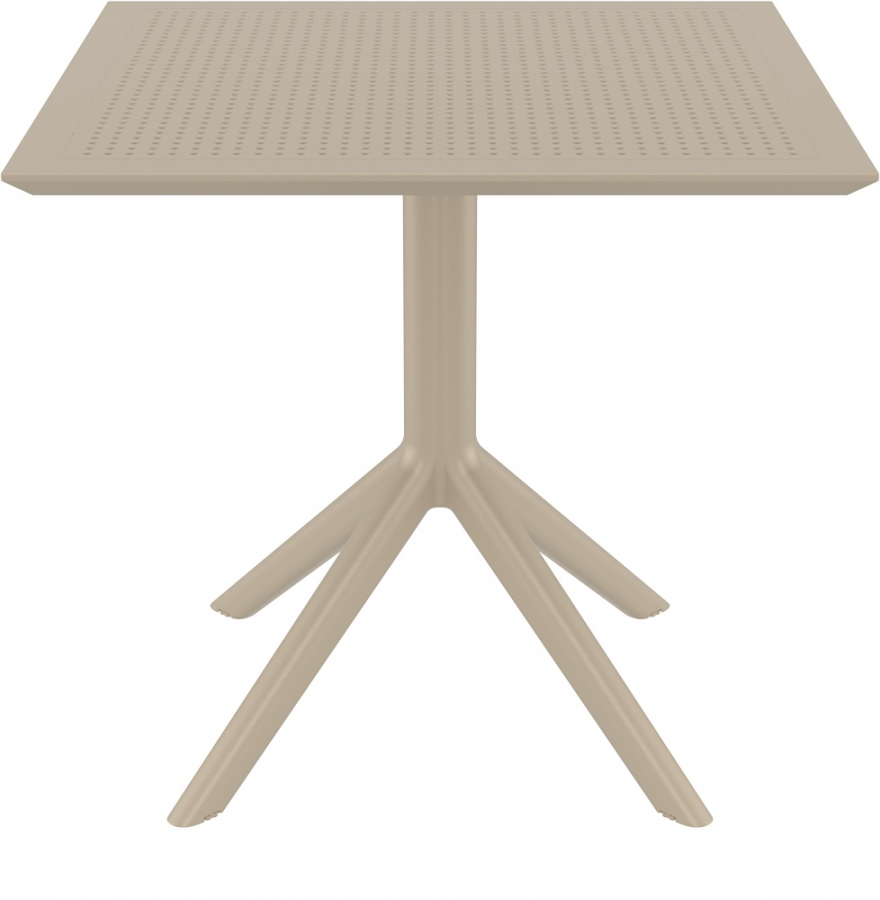 Стол пластиковый Sky Table 80, бежевый, 800х800х740 мм