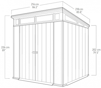 Сарай из ДПК Keter Artisan 7x7 древесно-пластиковый композит серый Фото 2