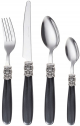 Cтоловые приборы на 6 персон EME Mona Lisa сталь 18/10, акрил черный перламутр Фото 1