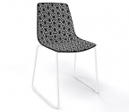 Стул пластиковый Gaber Alhambra ST сталь, технополимер черный, белый Фото 1