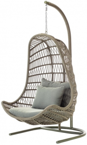 Кресло подвесное плетеное Grattoni Leaf алюминий, роуп, олефин зеленый Фото 1