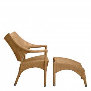 Подставка для ног плетеная JANUS et Cie Amari алюминий, искусственный ротанг карамельный Фото 8