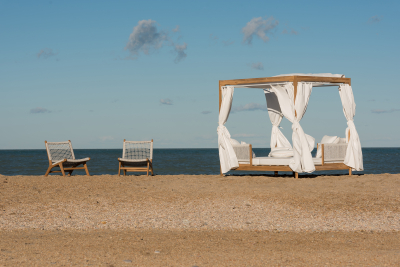 Кресло плетеное лаунж RosaDesign Zante тик, роуп натуральный, белый Фото 4