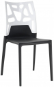 Стул пластиковый PAPATYA Ego-Rock стеклопластик, поликарбонат черный, белый Фото 1