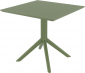 Стол пластиковый Siesta Contract Sky Table 80 сталь, пластик оливковый Фото 5