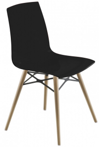 Стул пластиковый PAPATYA X-Treme-S Wox Beech Wood бук, поликарбонат натуральный, черный Фото 1