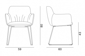 Кресло с обивкой на полозьях-thumbs-Фото3