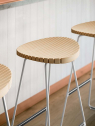 Табурет деревянный полубарный Quadrifoglio Clark сталь, ясень Фото 6