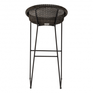 Кресло барное плетеное JANUS et Cie Gigi II сталь, алюминий, искусственный ротанг черный, ява Фото 4