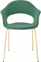 Кресло с обивкой Scab Design Lady B Pop сталь, технополимер, ткань сатинированная латунь, зеленый Фото 1