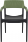 Кресло пластиковое Siesta Contract Tulum стеклопластик, полипропилен черный, оливковый Фото 8