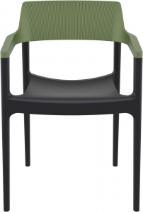 Кресло пластиковое Siesta Contract Tulum стеклопластик, полипропилен черный, оливковый Фото 8