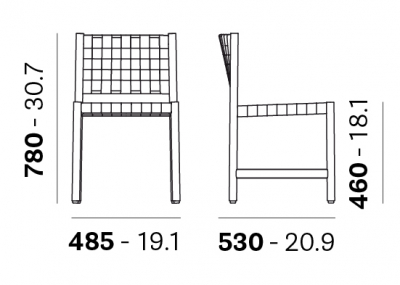 Стул деревянный плетеный PEDRALI Griante тик, роуп натуральный, антрацит Фото 2