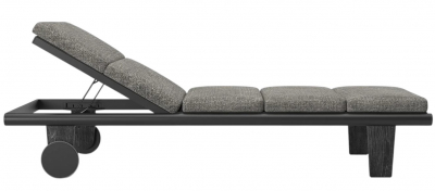 Шезлонг-лежак с матрасом SNOC Sestri Nightfall алюминий, тик, олефин черный Фото 1