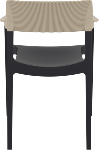 Кресло пластиковое Siesta Contract Tulum стеклопластик, полипропилен черный, бежевый Фото 7