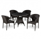 Комплект плетеной мебели Afina T220CBT/Y290B-W52 Brown 4Pcs искусственный ротанг, сталь коричневый Фото 1
