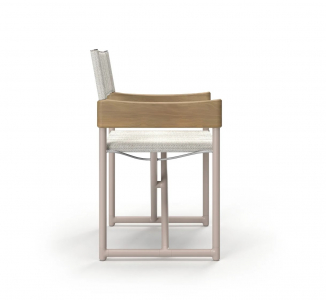 Кресло металлическое складное SNOC Sestri Bisque алюминий, тик, текстилен бежевый Фото 4