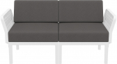 Диван пластиковый двухместный с подушками Siesta Contract Portofino Lounge стеклопластик, полипропилен, полиэстер белый, темно-серый Фото 5