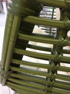 Кресло плетеное подвесное JOYGARDEN Bamboo алюминий, сталь, искусственный ротанг зеленый Фото 8