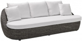 Диван трехместный плетеный с подушками POINT Heritage алюминий, искусственный ротанг, ткань серый Фото 1