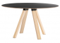 Стол ламинированный PEDRALI Arki-Table Wood дуб, компакт-ламинат HPL беленый дуб, черный Фото 1