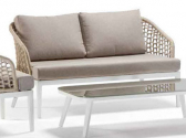 Диван плетеный с подушками Grattoni Kos алюминий, роуп, олефин Фото 1