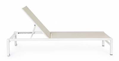 Шезлонг-лежак металлический Garden Relax Konnor алюминий, текстилен белый Фото 4