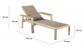 Шезлонг-лежак текстиленовый с подушкой Higold Geneva алюминий, тик, текстилен Фото 2