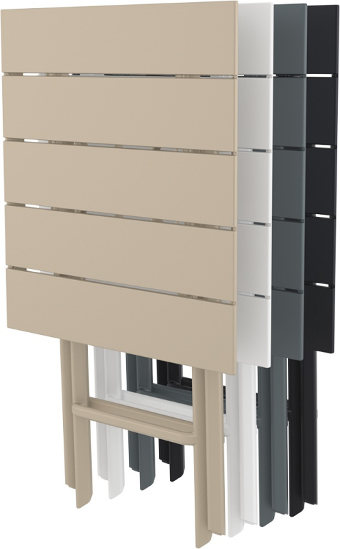 Стол пластиковый складной Helen Folding Table 60, бежевый, 600х600х740 мм