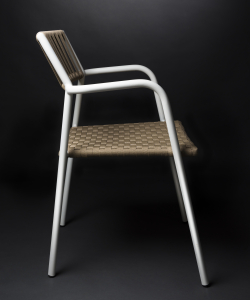 Кресло плетеное RosaDesign Gilda алюминий, роуп, олефин песочный Фото 4