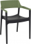 Кресло пластиковое Siesta Contract Tulum стеклопластик, полипропилен черный, оливковый Фото 4
