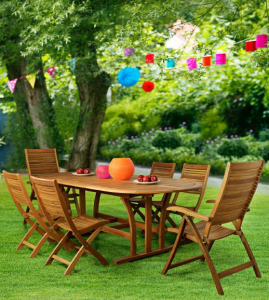 Стол деревянный раздвижной Garden Relax Meridia эвкалипт коричневый Фото 2