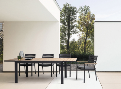 Стол металлический обеденный раздвижной Garden Relax Belmar алюминий антрацит Фото 10
