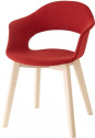 Кресло с обивкой Scab Design Natural Lady B Pop бук, полипропилен, ткань отбеленный бук, красный Фото 1