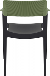 Кресло пластиковое Siesta Contract Tulum стеклопластик, полипропилен черный, оливковый Фото 6