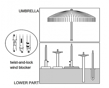 Зонт пляжный профессиональный Ø2 м Magnani Kenia алюминий, Tempotest Para, рафия белый Фото 5
