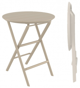 Стол пластиковый складной Siesta Contract Helen Folding Table Ø60 пластик бежевый Фото 1