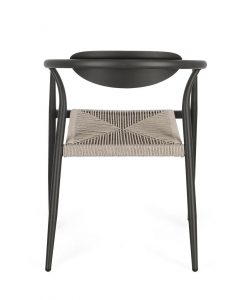 Кресло металлическое плетеное Garden Relax Linares алюминий, роуп угольный Фото 3