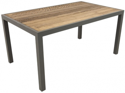 Стол деревянный обеденный ReeHouse Quadro алюминий, ясень серый, дуб мореный Фото 1