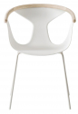 Кресло пластиковое PEDRALI Fox ясень, сталь, стеклопластик беленый ясень, белый Фото 1
