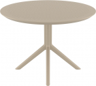 Стол пластиковый Siesta Contract Sky Table Ø105 сталь, пластик бежевый Фото 12